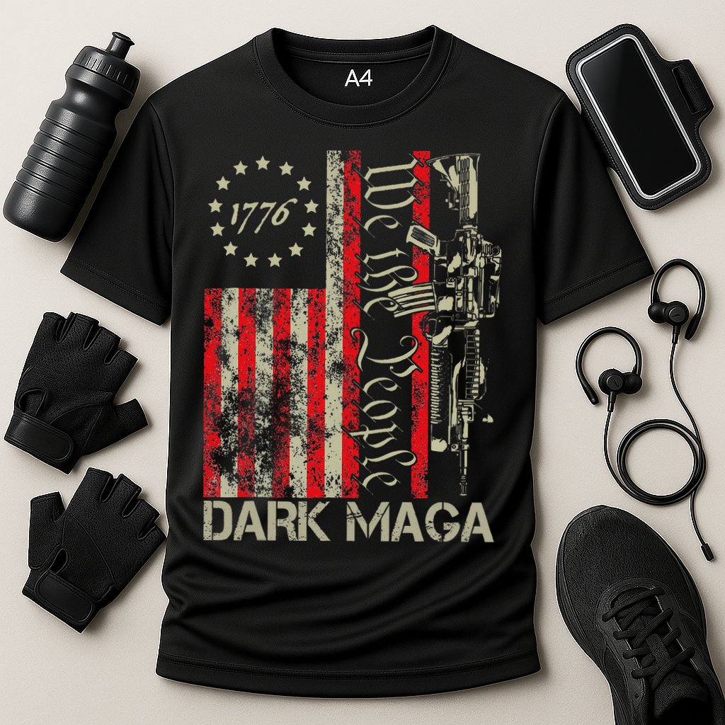Dark Maga Trump 2024 Us Flag President Campaign Cooling Performance Crew T-Shirt