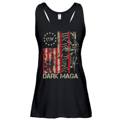 Dark Maga Trump 2024 Us Flag President Campaign Ladies Essential Flowy Tank