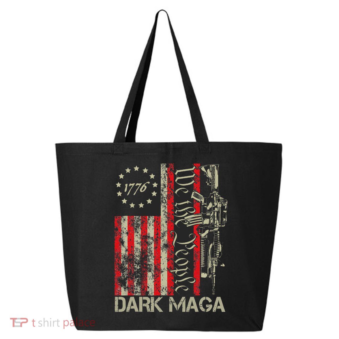 Dark Maga Trump 2024 Us Flag President Campaign 25L Jumbo Tote