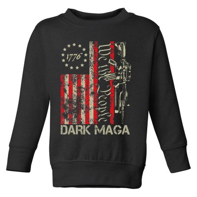 Dark Maga Trump 2024 Us Flag President Campaign Toddler Sweatshirt