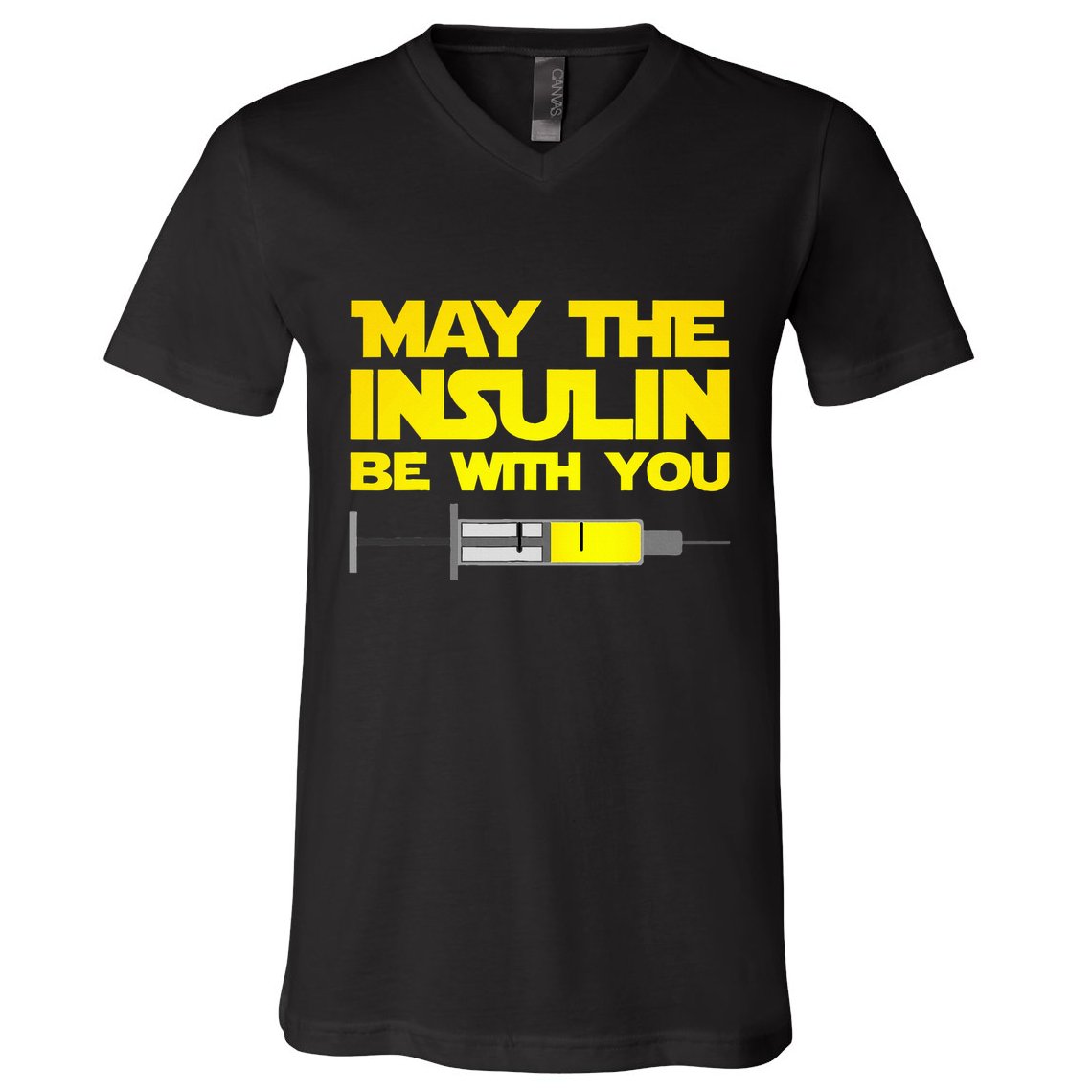 Diabetes May The Insulin Be With You Gift V-Neck T-Shirt