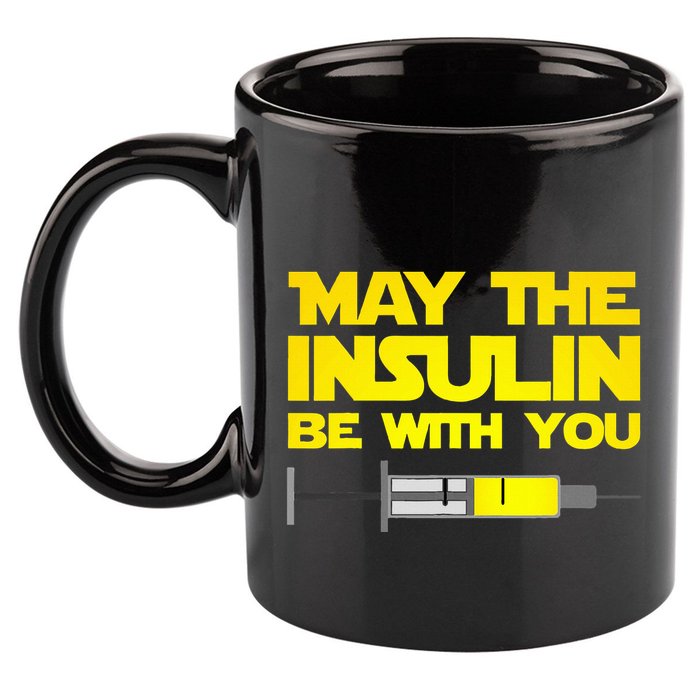 Diabetes May The Insulin Be With You Gift 11oz C Handle Ceramic Mug