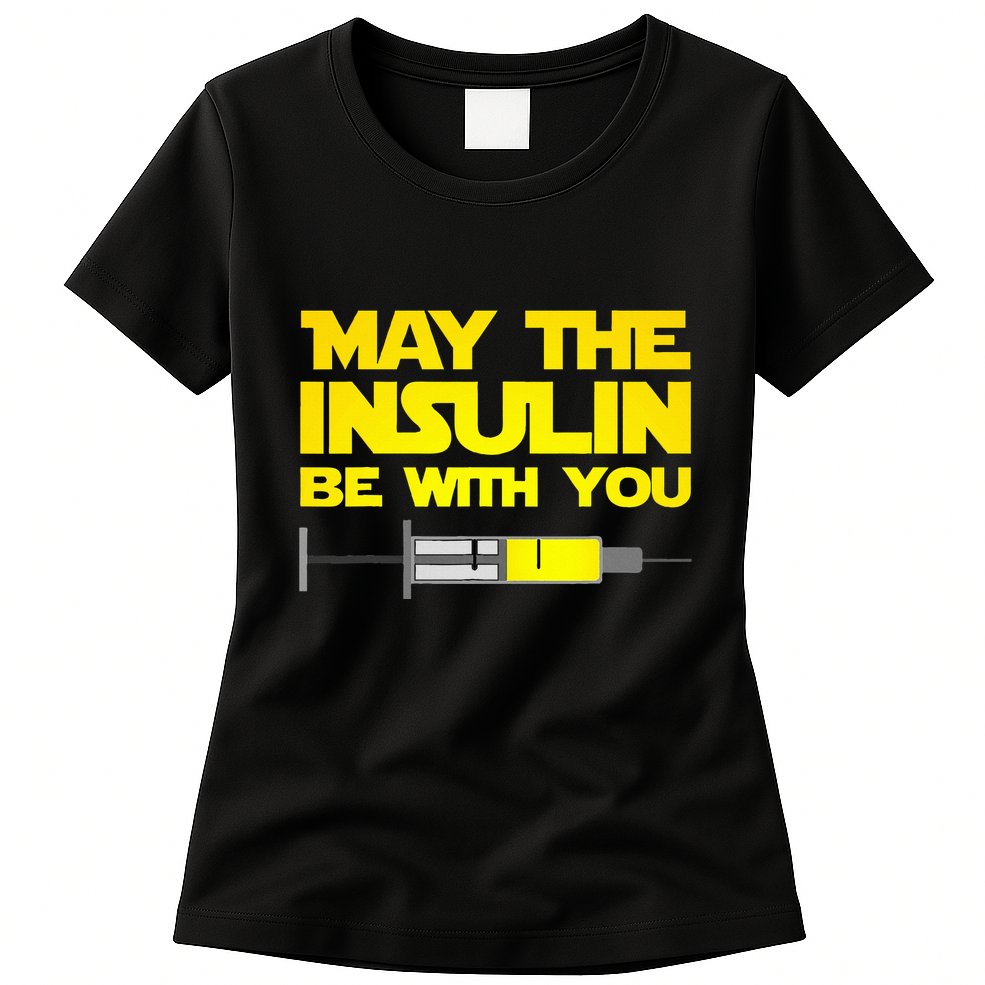 Diabetes May The Insulin Be With You Gift Womens T-Shirt