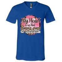 Dance Mom Tee My Heart Is On That Stage Dance Recital Meaningful Gift V-Neck T-Shirt