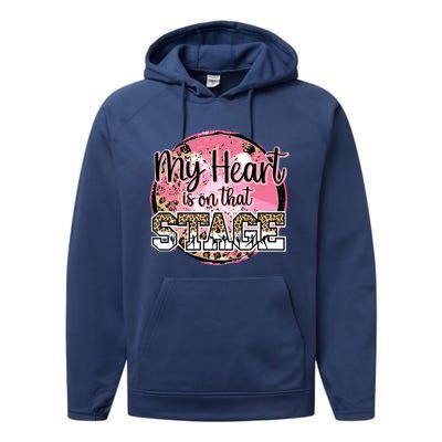 Dance Mom Tee My Heart Is On That Stage Dance Recital Meaningful Gift Performance Fleece Hoodie