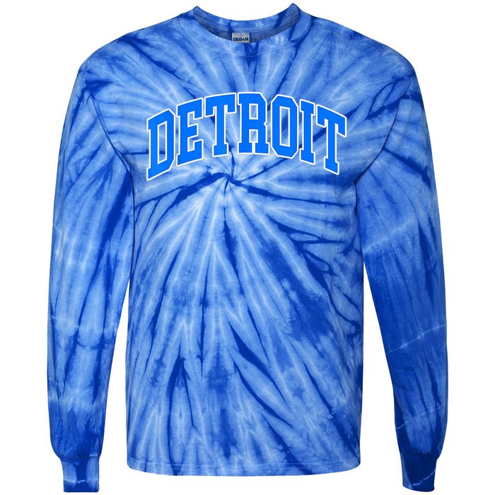 Detroit Michigan Throwback Design Classic Tie-Dye Long Sleeve Shirt