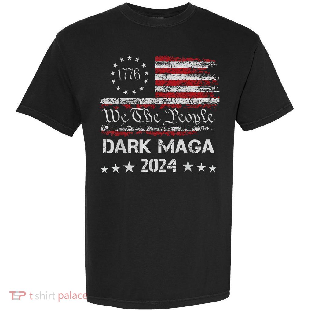 Dark Maga Trump 2024 Us Flag Vintage President Campaign Garment-Dyed Heavyweight T-Shirt