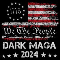 Dark Maga Trump 2024 Us Flag Vintage President Campaign Doggie Tank
