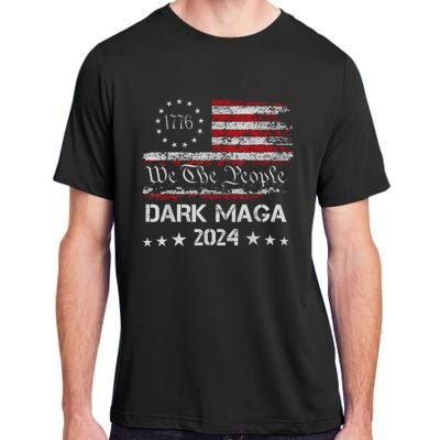 Dark Maga Trump 2024 Us Flag Vintage President Campaign Adult ChromaSoft Performance T-Shirt