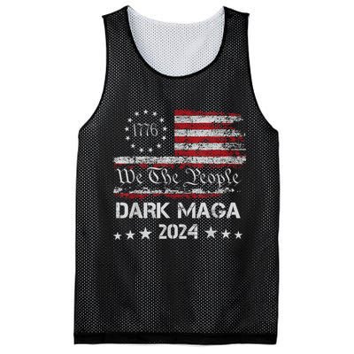 Dark Maga Trump 2024 Us Flag Vintage President Campaign Mesh Reversible Basketball Jersey Tank