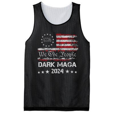 Dark Maga Trump 2024 Us Flag Vintage President Campaign Mesh Reversible Basketball Jersey Tank