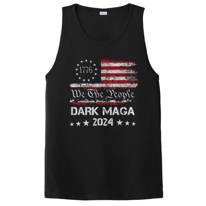 Dark Maga Trump 2024 Us Flag Vintage President Campaign PosiCharge Competitor Tank