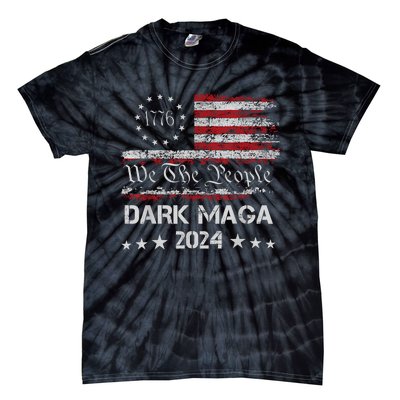 Dark Maga Trump 2024 Us Flag Vintage President Campaign Tie-Dye T-Shirt