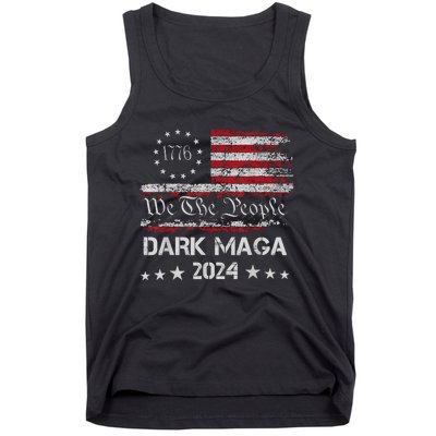 Dark Maga Trump 2024 Us Flag Vintage President Campaign Tank Top