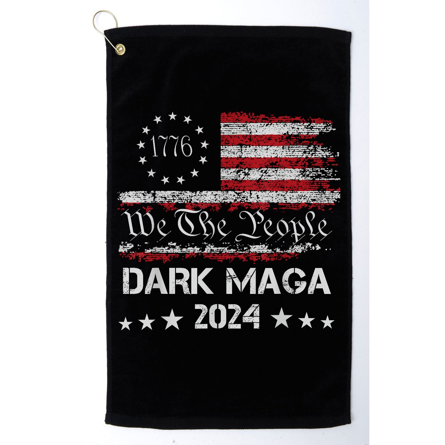 Dark Maga Trump 2024 Us Flag Vintage President Campaign Golf Towel
