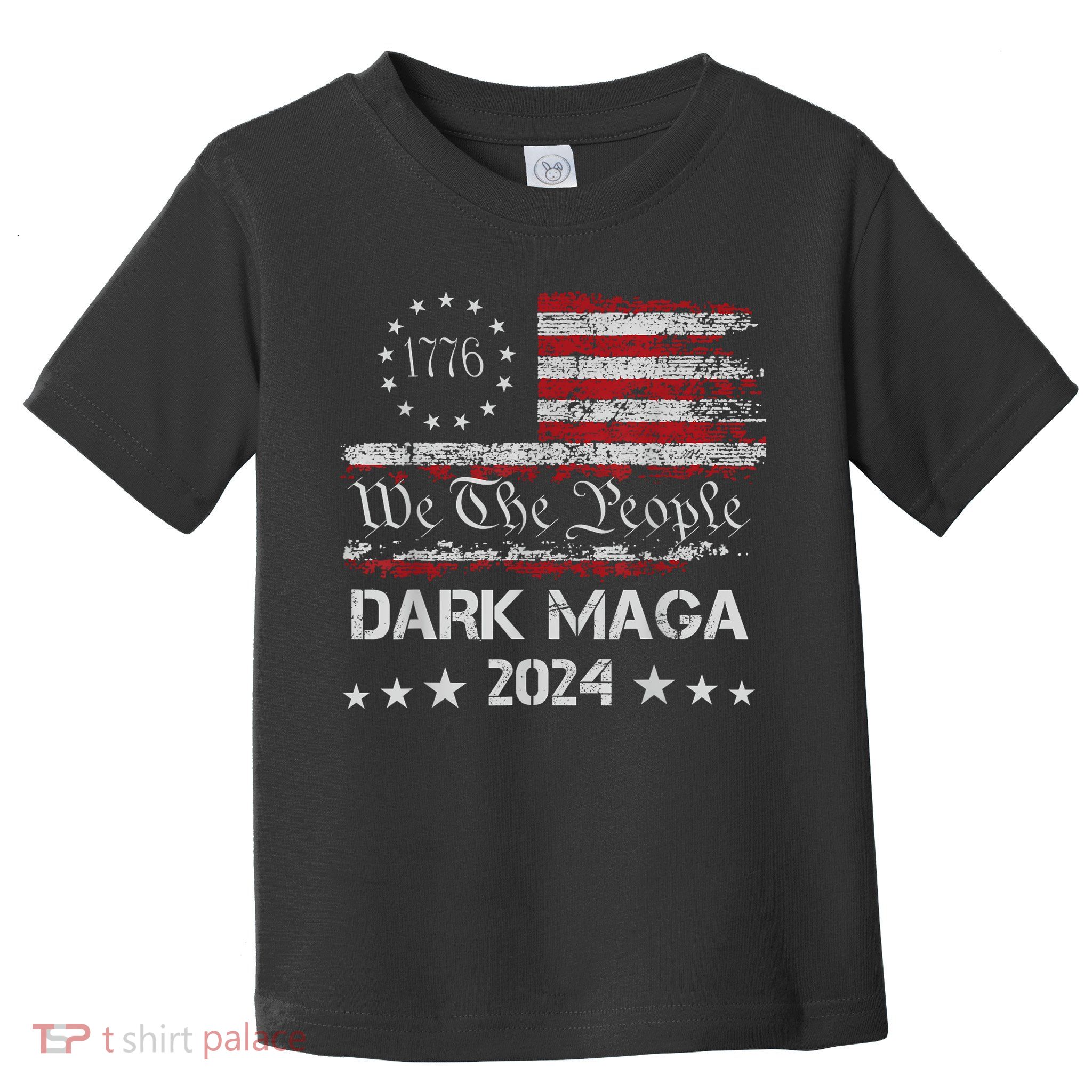 Dark Maga Trump 2024 Us Flag Vintage President Campaign Toddler T-Shirt