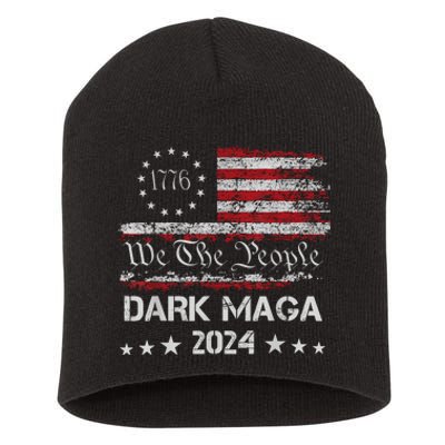 Dark Maga Trump 2024 Us Flag Vintage President Campaign Short Acrylic Beanie