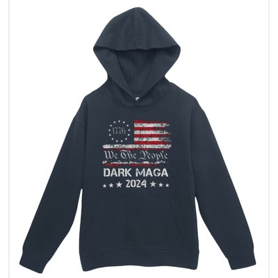 Dark Maga Trump 2024 Us Flag Vintage President Campaign Urban Pullover Hoodie