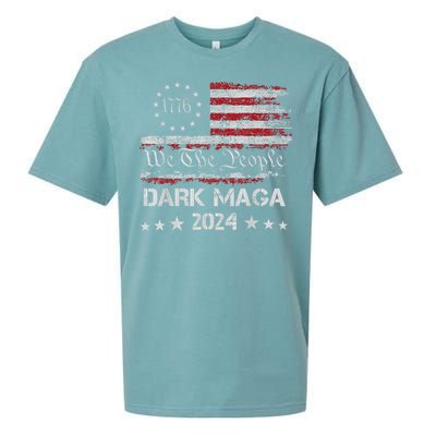 Dark Maga Trump 2024 Us Flag Vintage President Campaign Sueded Cloud Jersey T-Shirt