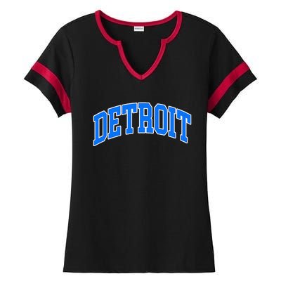 Detroit Michigan Throwback Design Classic Ladies Halftime Notch Neck Tee