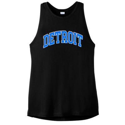 Detroit Michigan Throwback Design Classic Ladies PosiCharge Tri-Blend Wicking Tank