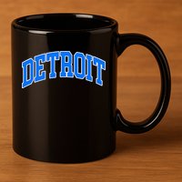 Detroit Michigan Throwback Design Classic 11oz C Handle Ceramic Mug