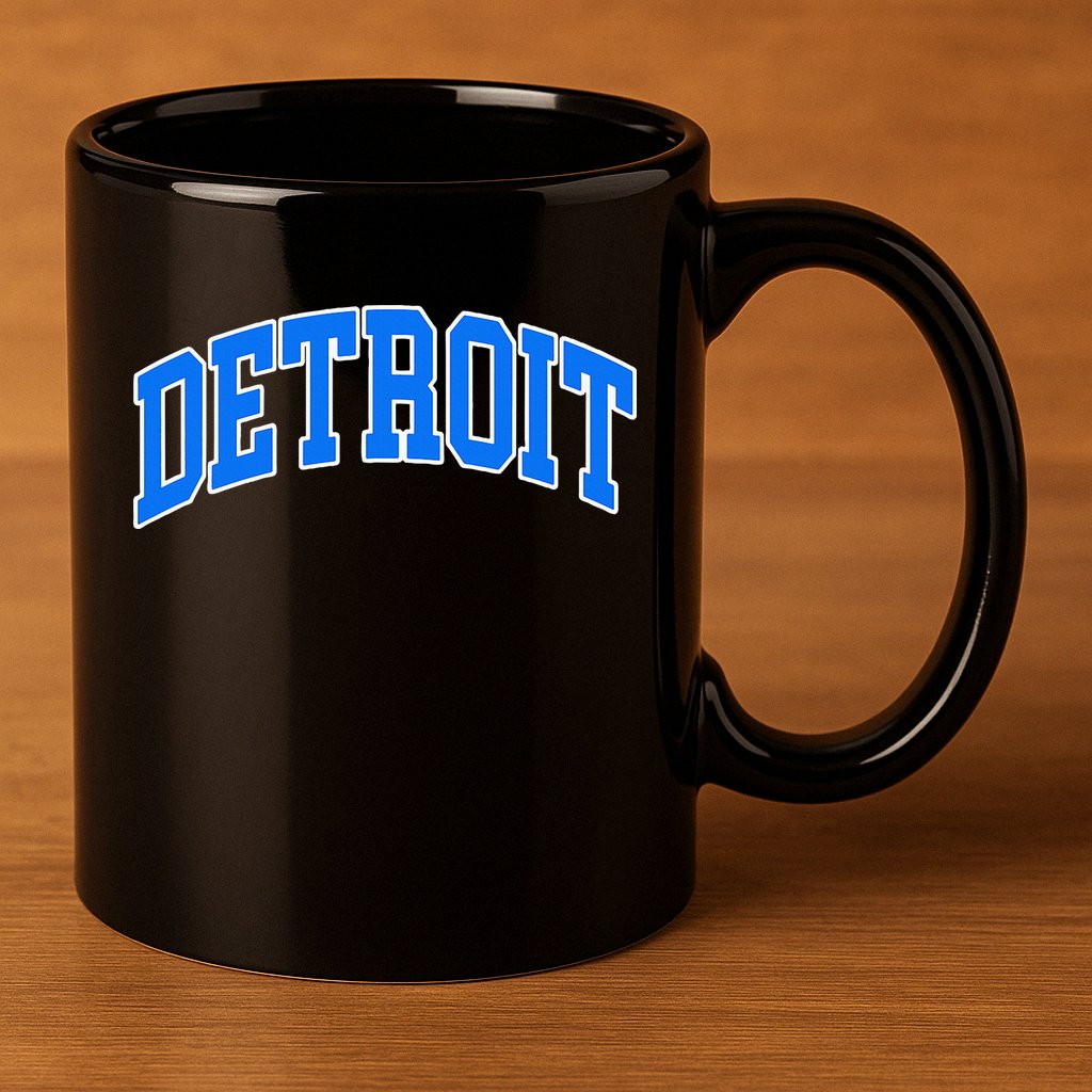 Detroit Michigan Throwback Design Classic 11oz C Handle Ceramic Mug