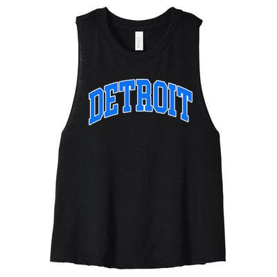 Detroit Michigan Throwback Design Classic Women's Racerback Cropped Tank