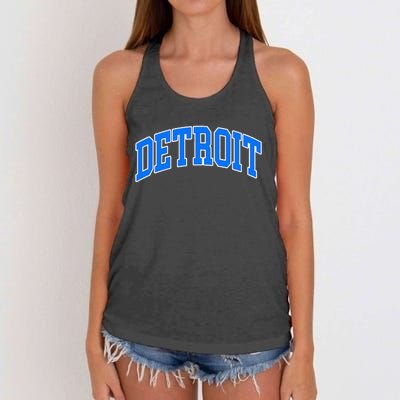 Detroit Michigan Throwback Design Classic Women's Knotted Racerback Tank