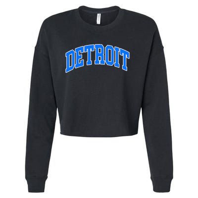 Detroit Michigan Throwback Design Classic Cropped Pullover Crew