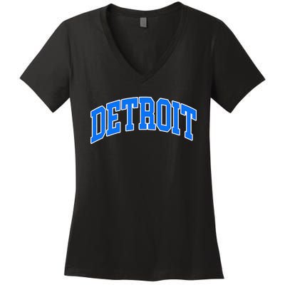 Detroit Michigan Throwback Design Classic Women's V-Neck T-Shirt