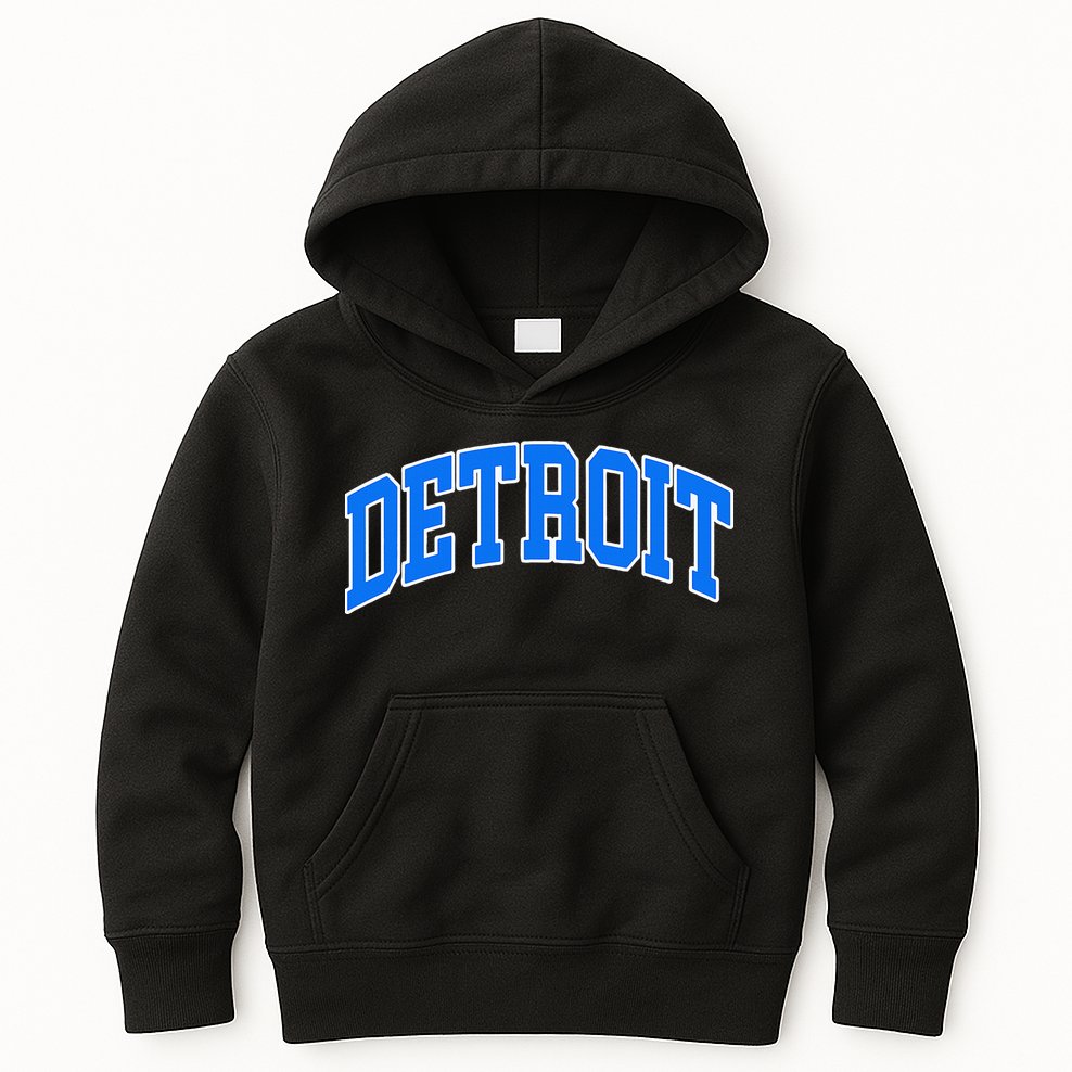 Detroit Michigan Throwback Design Classic Kids Hoodie