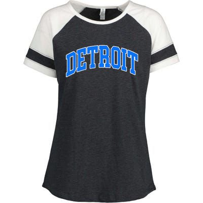 Detroit Michigan Throwback Design Classic Enza Ladies Jersey Colorblock Tee