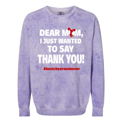 Dear Mom Thank You Gift Best Cheer Mom Ever Gift Colorblast Crewneck Sweatshirt