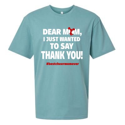 Dear Mom Thank You Gift Best Cheer Mom Ever Gift Sueded Cloud Jersey T-Shirt