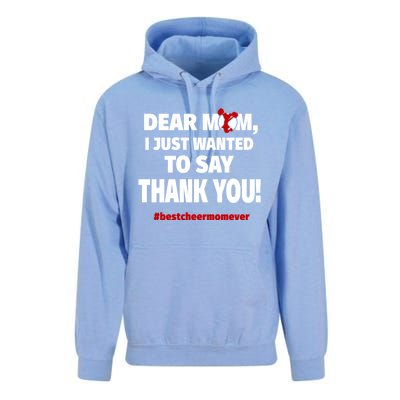 Dear Mom Thank You Gift Best Cheer Mom Ever Gift Unisex Surf Hoodie