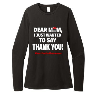 Dear Mom Thank You Gift Best Football Mom Ever Gift Womens CVC Long Sleeve Shirt