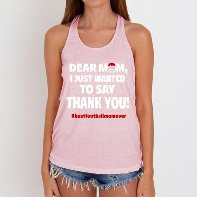 Dear Mom Thank You Gift Best Football Mom Ever Gift Women's Knotted Racerback Tank