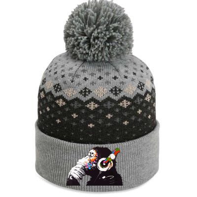 Dj Monkey Thinker The Baniff Cuffed Pom Beanie