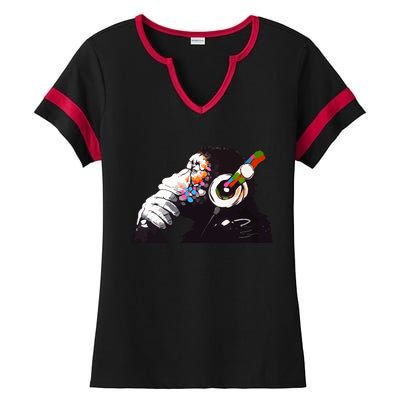 Dj Monkey Thinker Ladies Halftime Notch Neck Tee