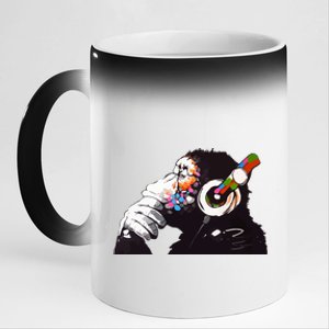 Dj Monkey Thinker 11oz Black Color Changing Mug