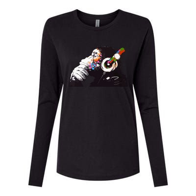 Dj Monkey Thinker Womens Cotton Relaxed Long Sleeve T-Shirt