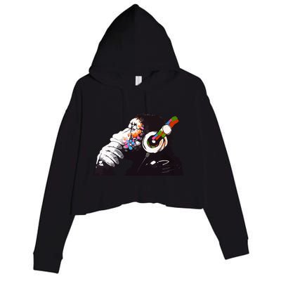 Dj Monkey Thinker Crop Fleece Hoodie