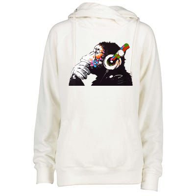 Dj Monkey Thinker Womens Funnel Neck Pullover Hood