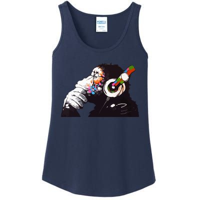 Dj Monkey Thinker Ladies Essential Tank