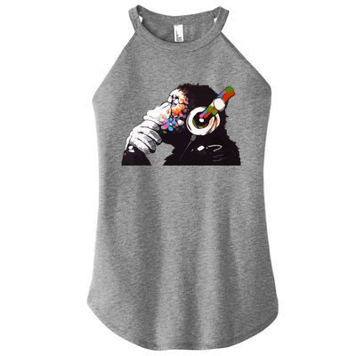 Dj Monkey Thinker Women's Perfect Tri Rocker Tank