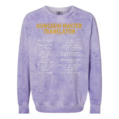 Dungeon Master Translator Funny Colorblast Crewneck Sweatshirt