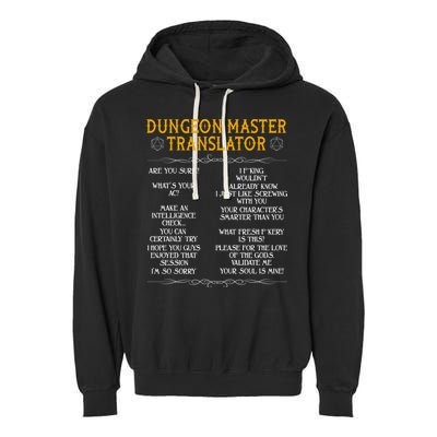 Dungeon Master Translator Funny Garment-Dyed Fleece Hoodie