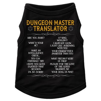 Dungeon Master Translator Funny Doggie Tank