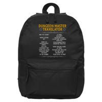 Dungeon Master Translator Funny 16 in Basic Backpack